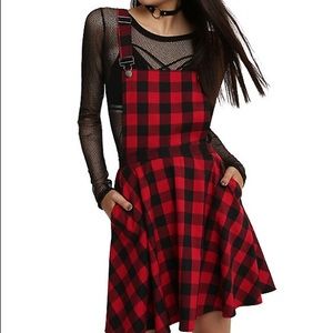 Plaid Overall Dress